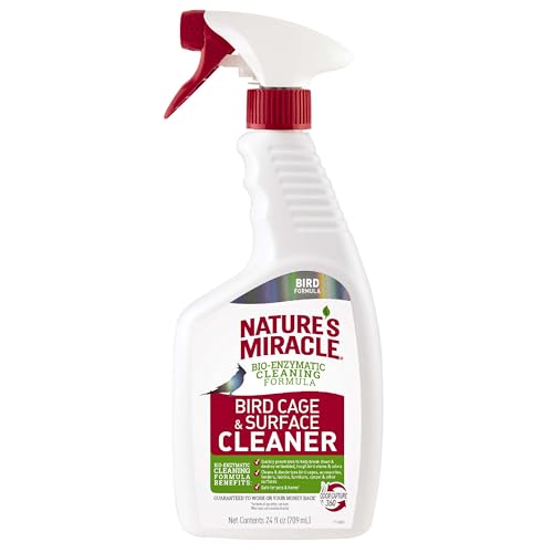 Nature's Miracle Bird Cage & Surface Cleaner, 24 oz | Bio-Enzymatic Formula Helps Break Down Tough Stains & Odors, Cleans & Deodorizes Cages & Accessories, Safe For Pets and Home*