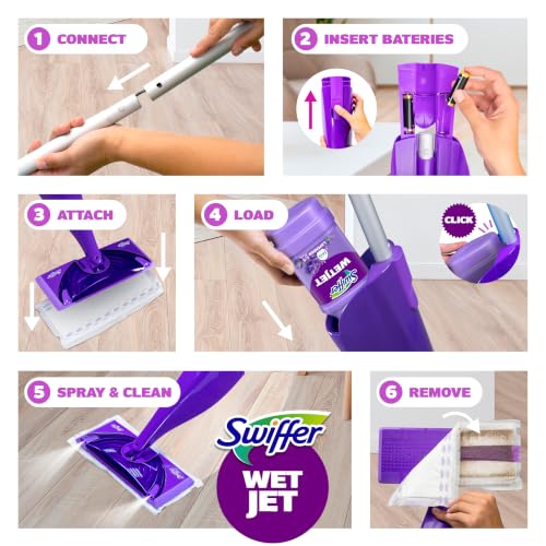 Swiffer WetJet Multi-Purpose Floor Cleaner Solution with Febreze Refill, Hardwood Floor Cleaner, Lavender Scent, 1.25 Liter -42.2 Fl Oz (Pack of 2)