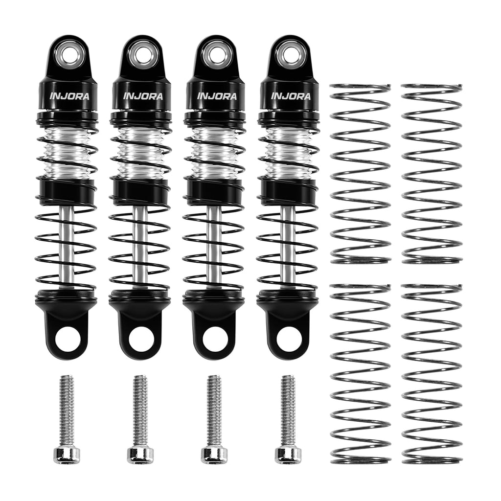 INJORA Aluminum 26mm Oil Shocks for Axial SCX30, Black Silver