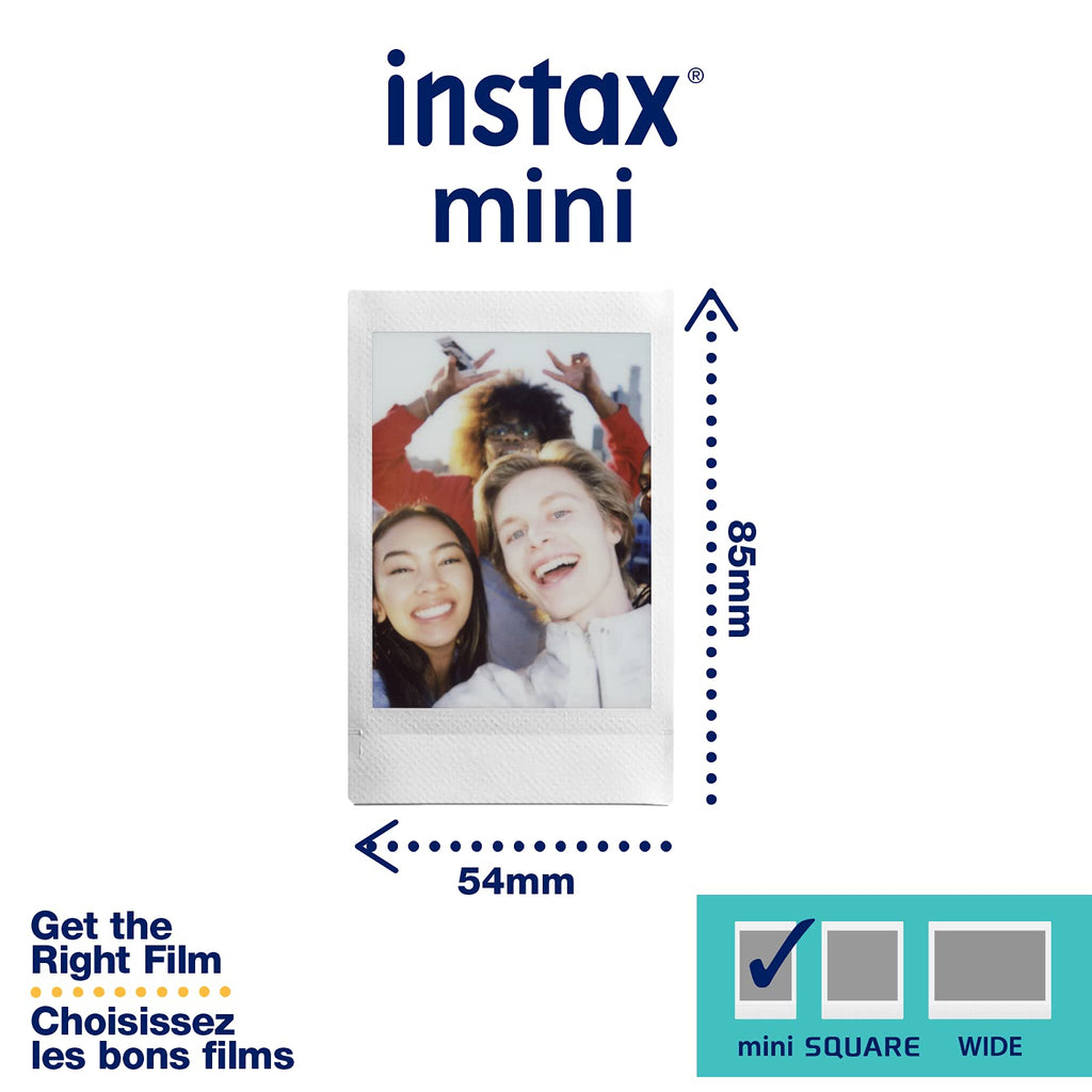 FUJIFILM Instax Mini Instant Film Twin Pack (White), 20 Photos | The instax film ensures sharp