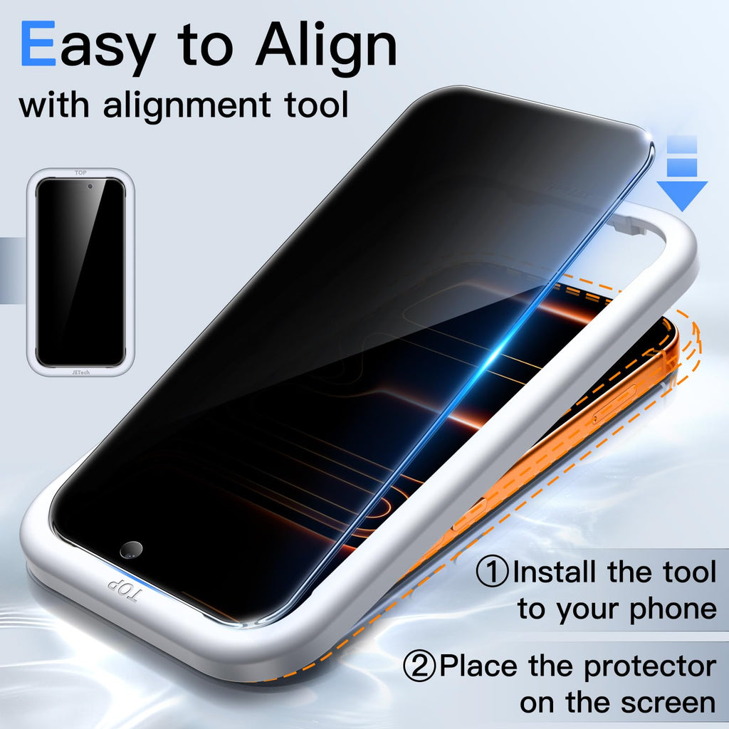 JETech Privacy Screen Protector for iPhone 17 Pro Max, 2-Pack