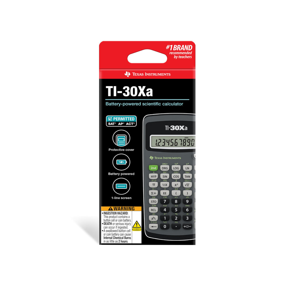 Texas Instruments TI-30Xa Scientific Calculator | Basic, battery-operated; One-line display for general Math and Science