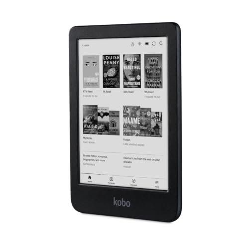 Kobo Clara BW | eReader | 6” Glare-Free Touchscreen with ComfortLight PRO | Dark Mode Option | Audiobooks | Waterproof | 16GB of Storage | Black