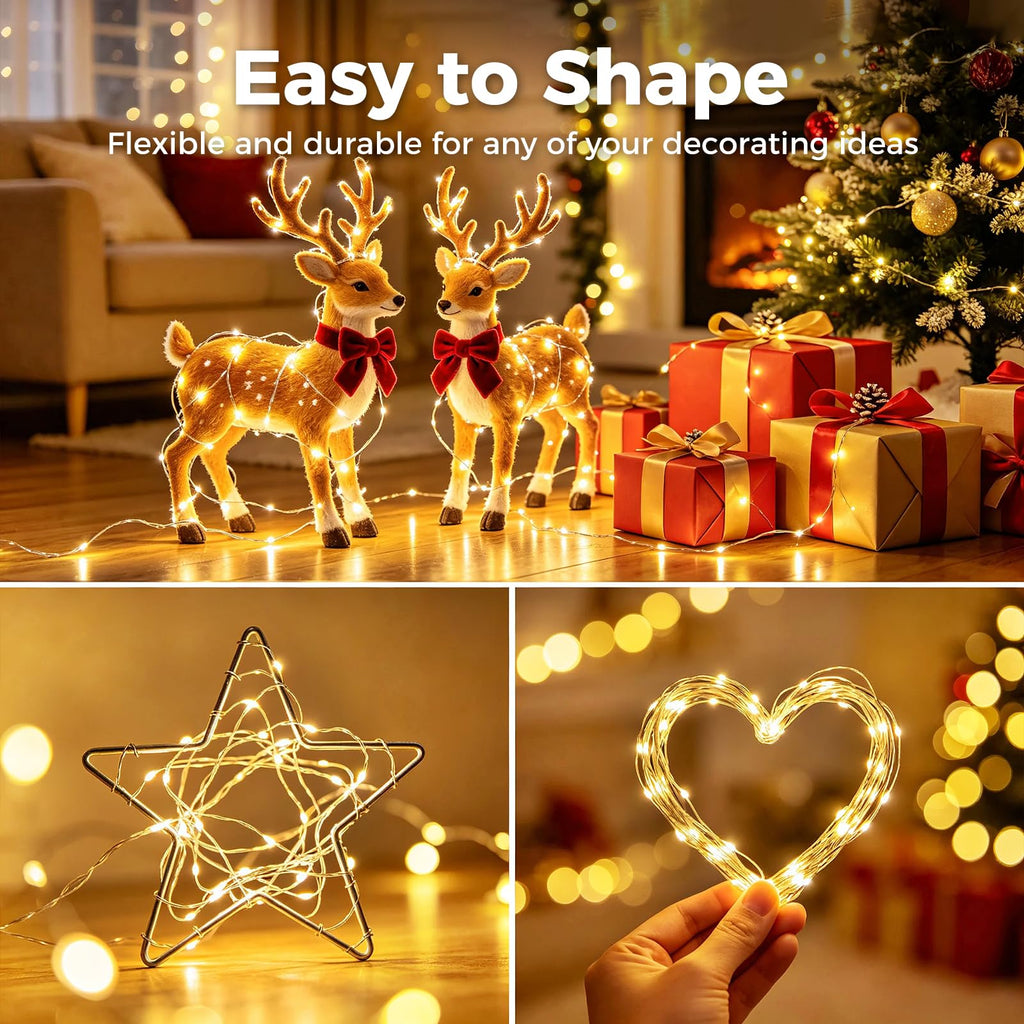 btfarm 30 Pack Fairy Lights Battery Operated Twinkle Lights with 3 Modes | 7Ft 20 Led String Light, Waterproof Bulk Small Mini Silver Wire for Christmas Mason Jars Wedding Table Centerpiece,Warm White