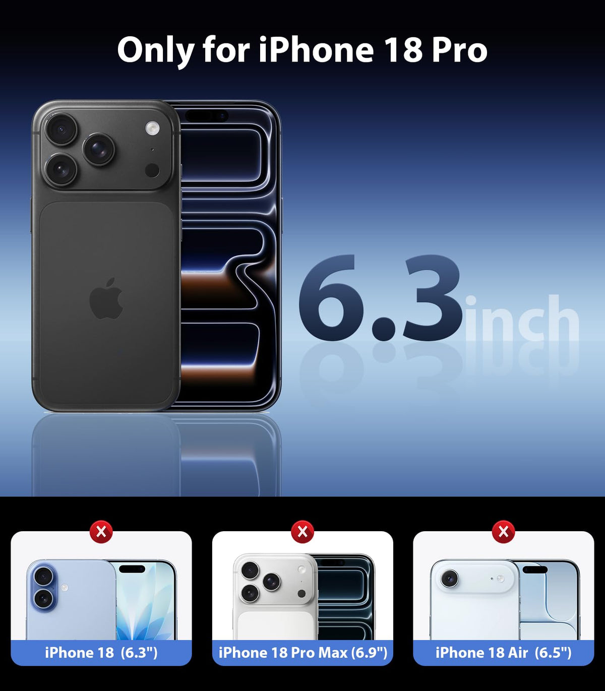 Mkeke for iPhone 18 Pro Case Clear [Not-Yellowing] | [Military-Grade Drop Protection] Shockproof Protective Phone Bumper 2026