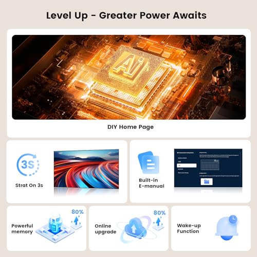 ONOAYO Outdoor-Projector-4K with AI Auto Focus,50WDolby Audio,Built-in Apps | High Brightness, Smart OS 2.0, Movie Projector with WiFi Bluetooth, Portable Proyector for Bedroom/Ceiling/Camping
