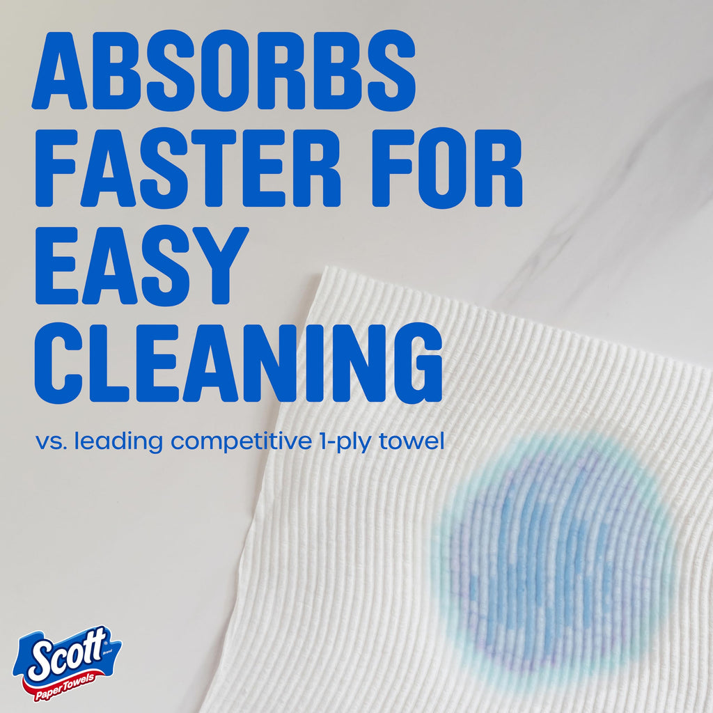 Scott Paper Towels, Choose-A-Sheet, 6 Double Rolls, 108 Sheets Per Roll | Absorbent, Deep-Cleaning Ridges, Virtually Lint-Free, Reliable