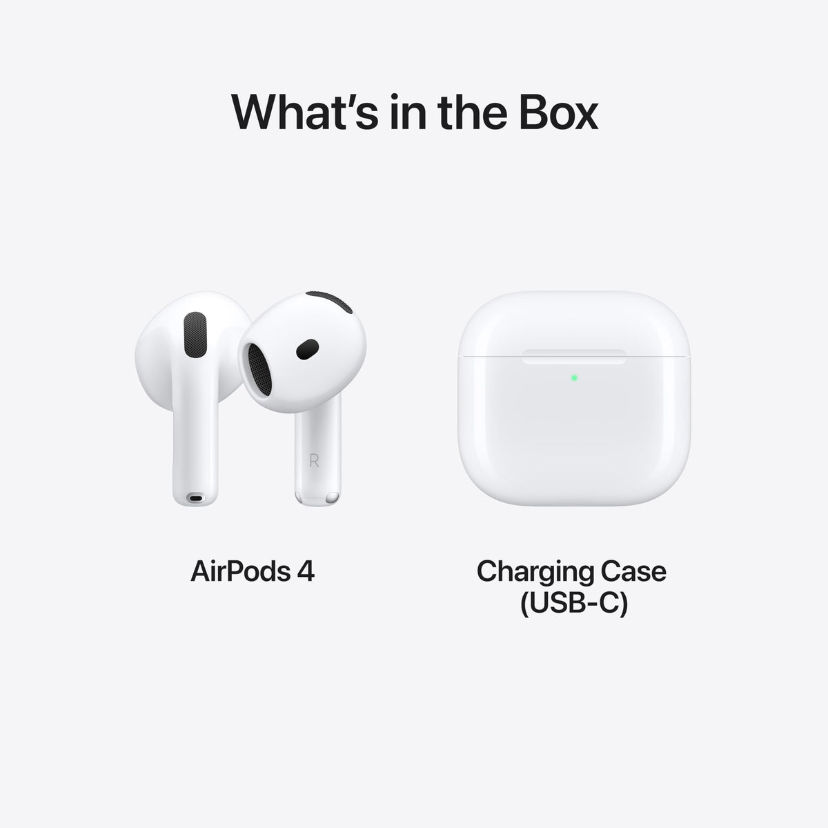 Apple AirPods 4 Wireless Earbuds | Bluetooth Headphones, Personalized Spatial Audio, Sweat & Water Resistant, USB-C Charging Case, H2 Chip