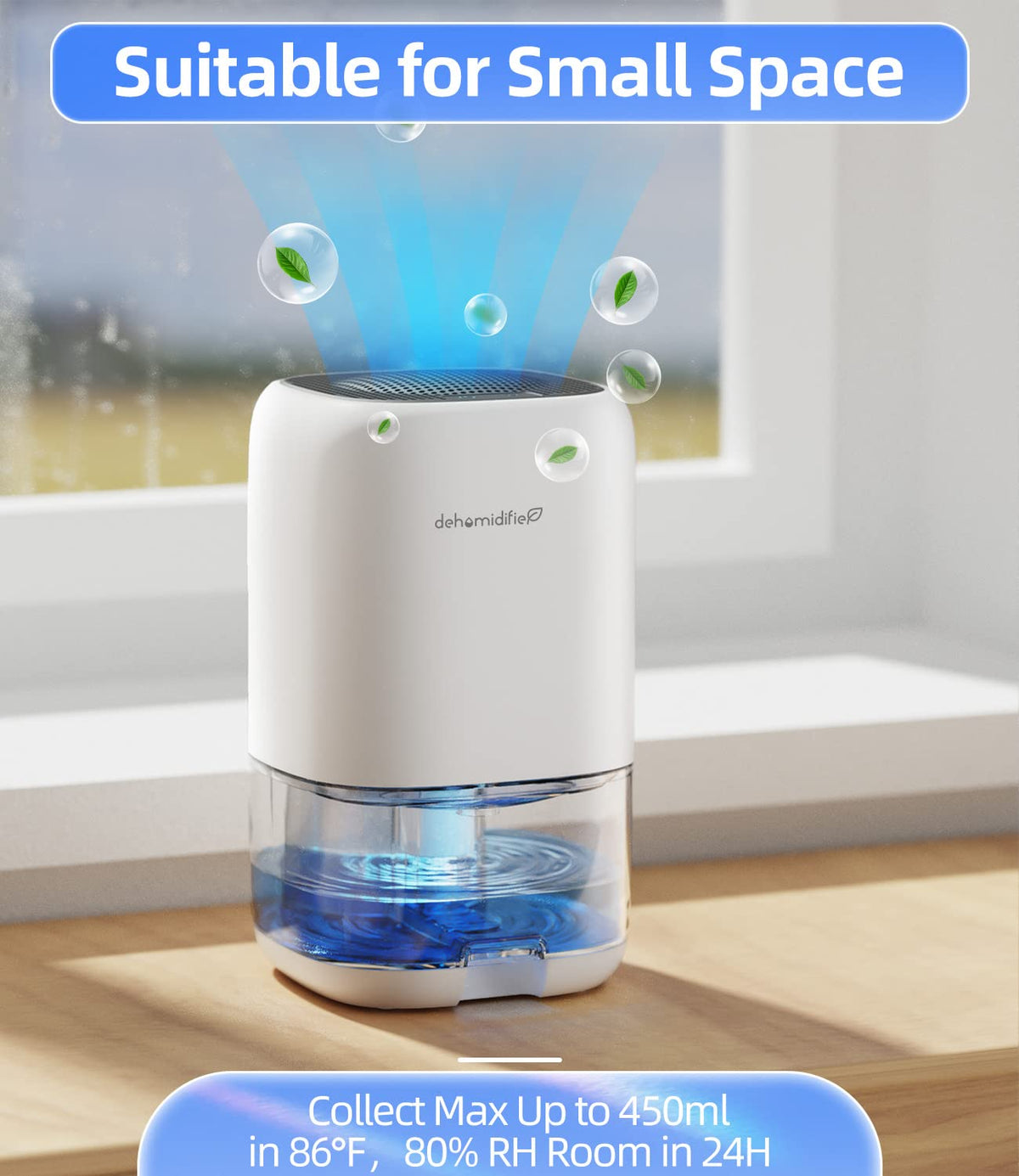 TABYIK 35 OZ Dehumidifier for Bedroom RV, Quiet with Auto Shut Off, White | 280 Sq.Ft Small Dehumidifiers for Home Bathroom Closet, 7 Color Light, 28dB Ultra Quiet, 35OZ Water Tank