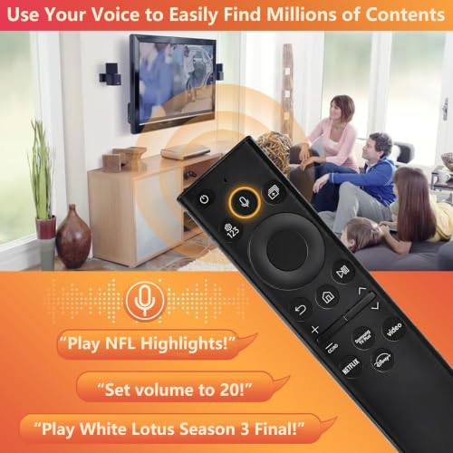 Replacement for Samsung TV Remote, for All 2019-2026 Samsung Remote Control for Smart TV with Voice Control. 2-Year Full Warranty.