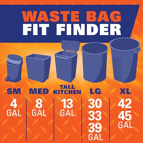 Hefty Strong 30 Gallon Trash Bags, Large Trash Bags 30 Gallon Size, Durable Drawstring Enclosure, Resists Punctures, Leaks, and Tears, Black, Unscented, 56 Bags
