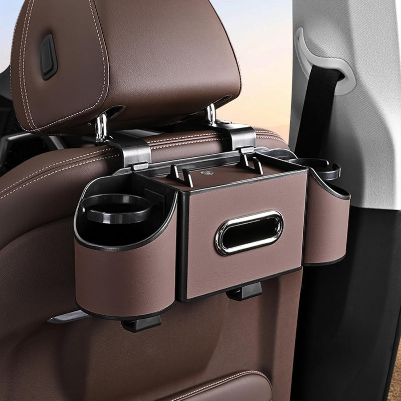 Multifunctional Nappa Leather Car Backseat Organizer