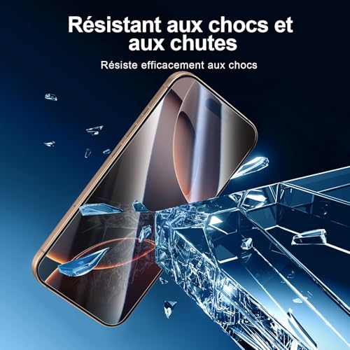 NEW'C for iPhone 17, iPhone 17 Pro, iPhone 16 Pro Screen Protector | 3 Pack, HD Clear, Easy Installation Tool Included, Tempered Glass, 9H Hardness, Scratch Resistant, Bubble Free