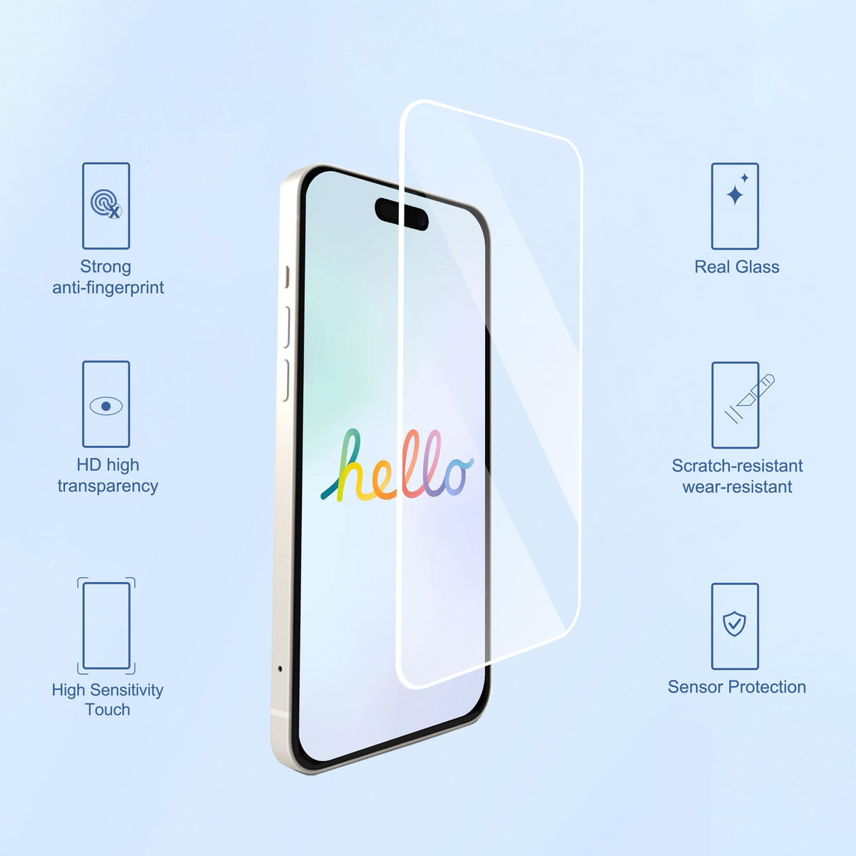 Ailun 3 Pack Screen Protector for iPhone 18 Pro/iPhone 17 Pro | 6.3 inch, Tempered Glass, Installation Frame, Sensor Protection, Dynamic Island Compatible, Case Friendly
