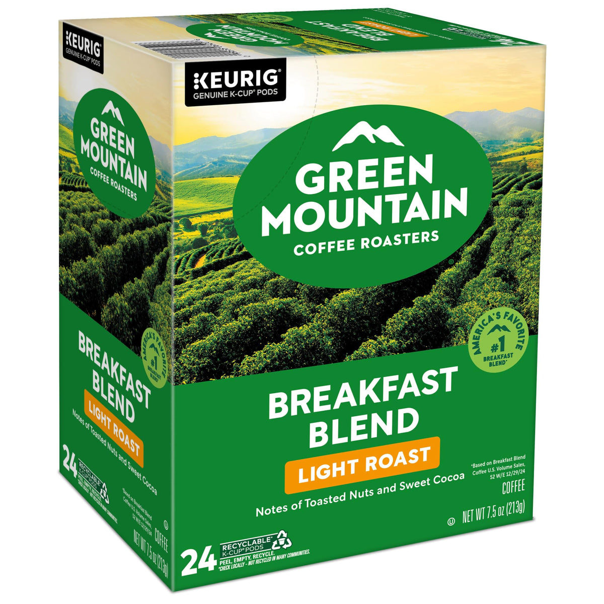 Green Mountain Coffee Roasters Breakfast Blend Single-Serve Keurig K-Cup Pods, Light Roast Coffee, 96 Count