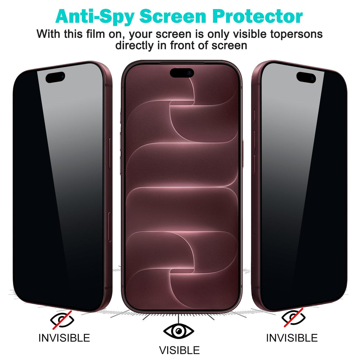 PEHAEL for iPhone 18 Pro Max Privacy Screen Protector+Camera Lens Protector | 3+3 Pack, Installation Frame, Cleaning kits, Anti-Spy Private, Anti-Scratch, 9H Tempered Glass, Case Friendly