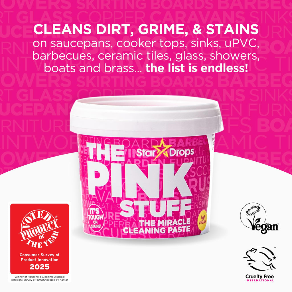 Stardrops The Pink Stuff Miracle Cleaning Paste, 17.6 Oz | Powerful Indoor & Outdoor Cleaning Tough on Stains, Grease & Grime