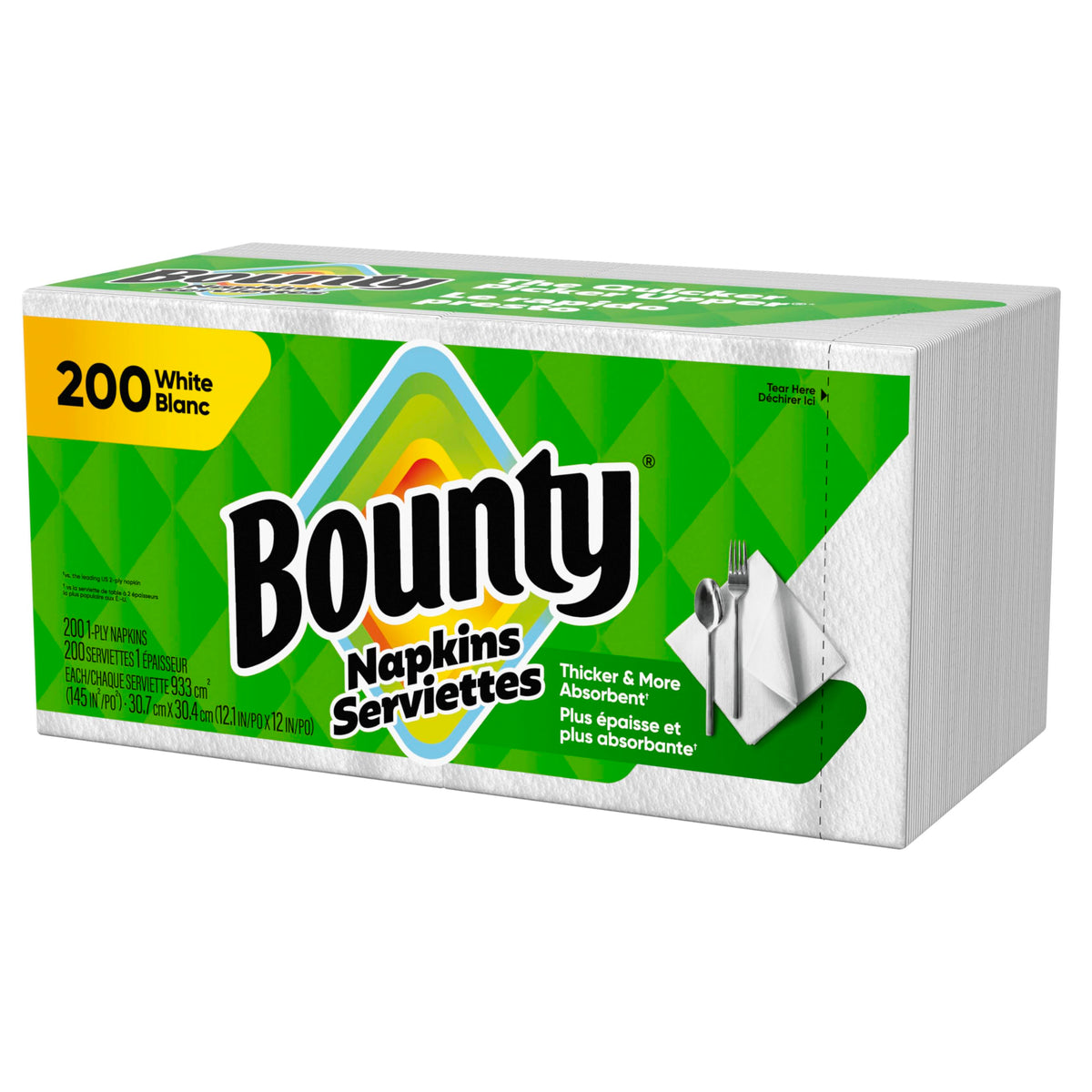 Bounty Paper Napkins, White, 200 Count, Packaging may vary