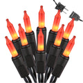Brizled Orange Halloween Lights, 21.3ft 100-ct Incandescent Halloween String Lights Connectable, UL Certified Orange Light String, Black Wire Mini Light Set for Fall Season Holiday Thanksgiving Tree
