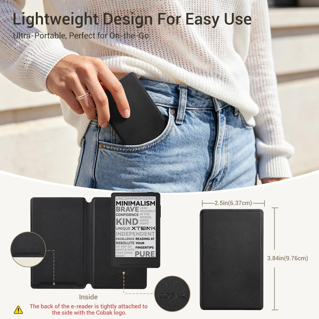 CoBak Magnetic Case for XTEINK X4, Ultra-Lightweight Protective Cover for Xteink X4 E-Reader, Secure Magnetic Attachment(Black)
