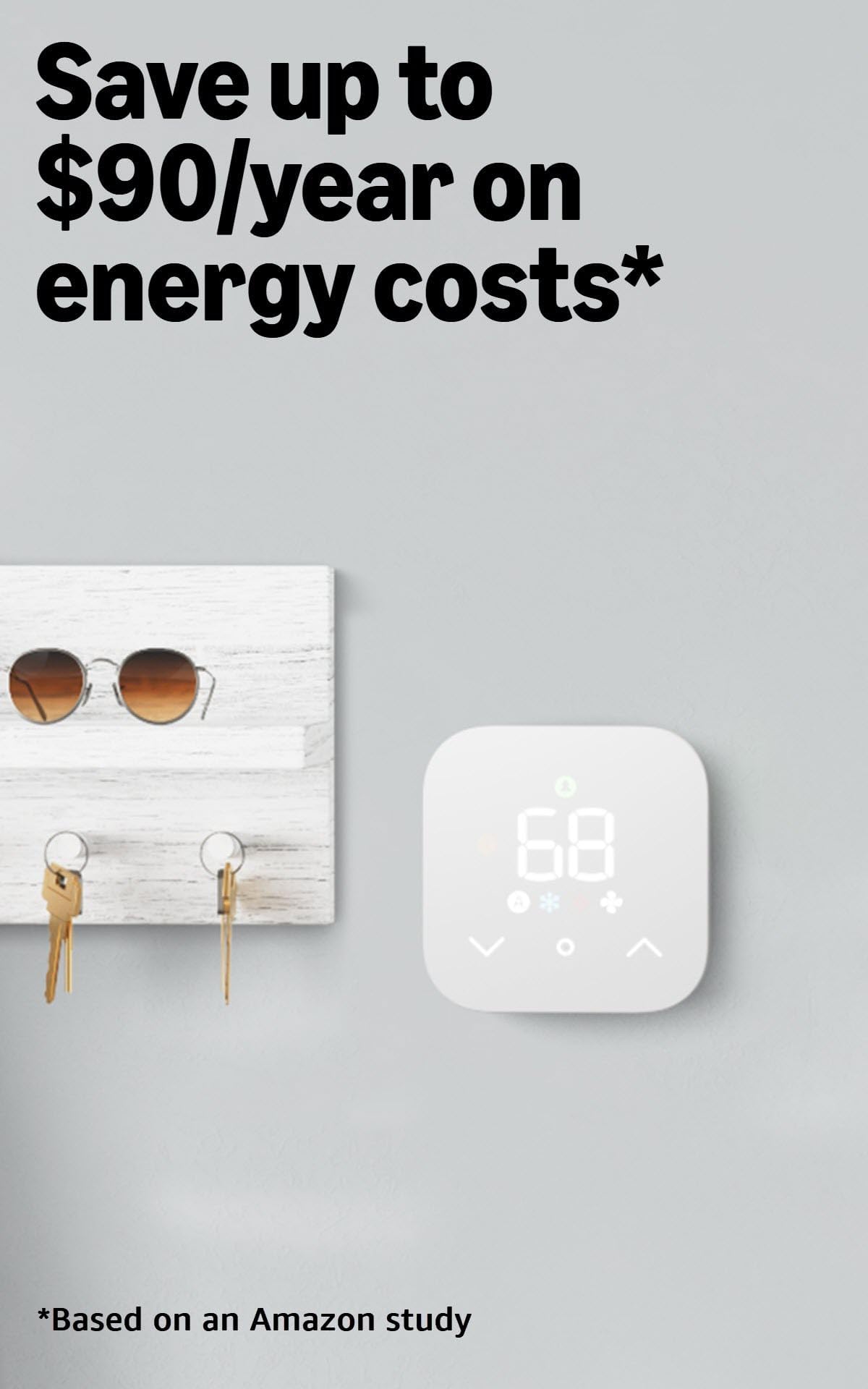 Amazon Smart Thermostat, Save money and energy, Works with Alexa and Ring, C-wire required