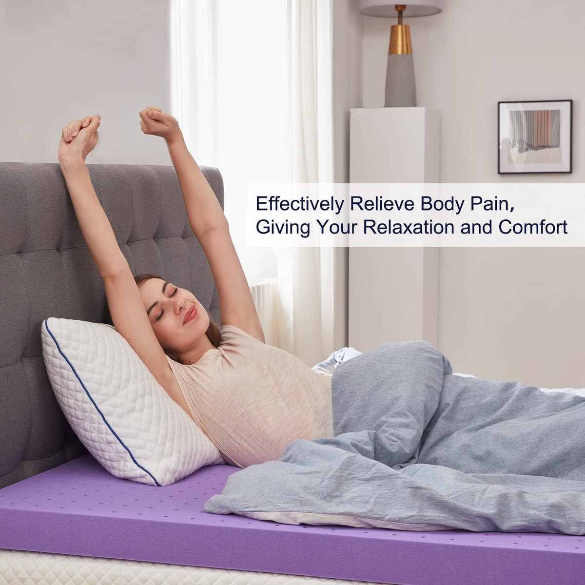 SINWEEK 2 Inch Gel Memory Foam Mattress Topper, Twin Size | Ventilated Soft Pressure Relieve Mattress Pad, Breathable Bed Topper, CertiPUR-US Certified
