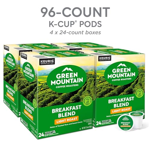 Green Mountain Coffee Roasters Breakfast Blend Single-Serve Keurig K-Cup Pods, Light Roast Coffee, 96 Count
