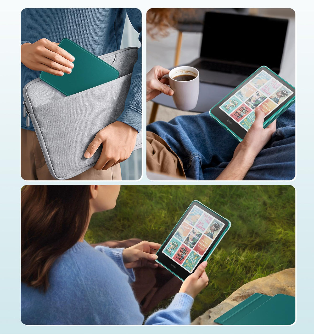 MoKo Magnetic Case for 7" Kindle Paperwhite 12th Gen& Colorsoft,Jade Green | Detachable,Ultra Clear Back, Scratch-Proof, Light Shell Cover, Auto Wake/Sleep,for Kindle Paperwhite& Colorsof 2024/2025