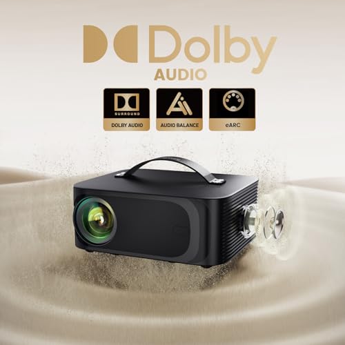 ONOAYO Outdoor-Projector-4K with AI Auto Focus,50WDolby Audio,Built-in Apps | High Brightness, Smart OS 2.0, Movie Projector with WiFi Bluetooth, Portable Proyector for Bedroom/Ceiling/Camping