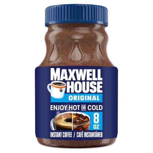 Maxwell House Instant Coffee, Original Roast, 8 oz Jar | Classic & Rich Instant Coffee, Smooth & Delicious, No Brewer Required, Roasted in the USA Since 1892, Certified Kosher