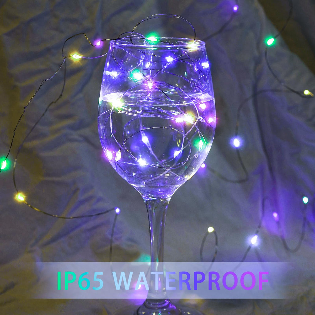 chzk 8 Pack Fairy Lights 7Ft 20 LED Twinkle String Lights 3 Modes Battery Operated Waterproof Firefly Starry for Mason Jar Party Wedding Easter Valentines Day Table Centerpieces,Rainbow-Pastel