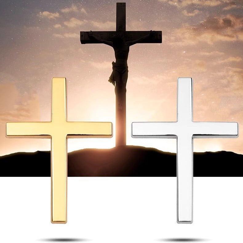 3D Metal Cross Car Sticker