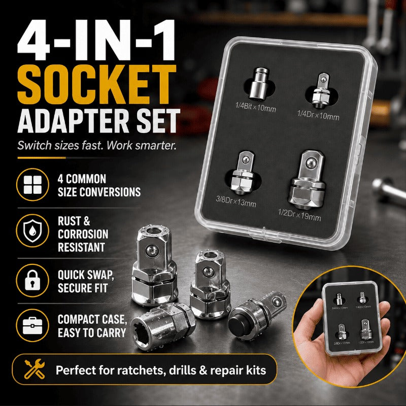 4-Piece Wrench Drive Adapter Set