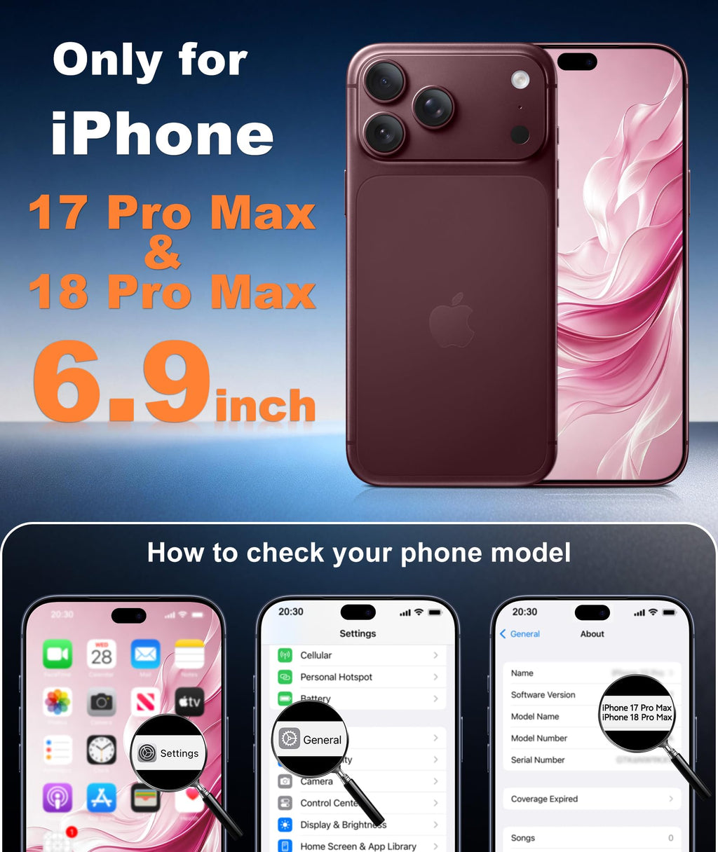FNTCASE for iPhone 18 Pro Max / 17 Pro Max Case Fit for MagSafe Burgundy | Translucent Magnetic Slim Shockproof Protective Cover with Screen Protector, Military Grade Drop Protection