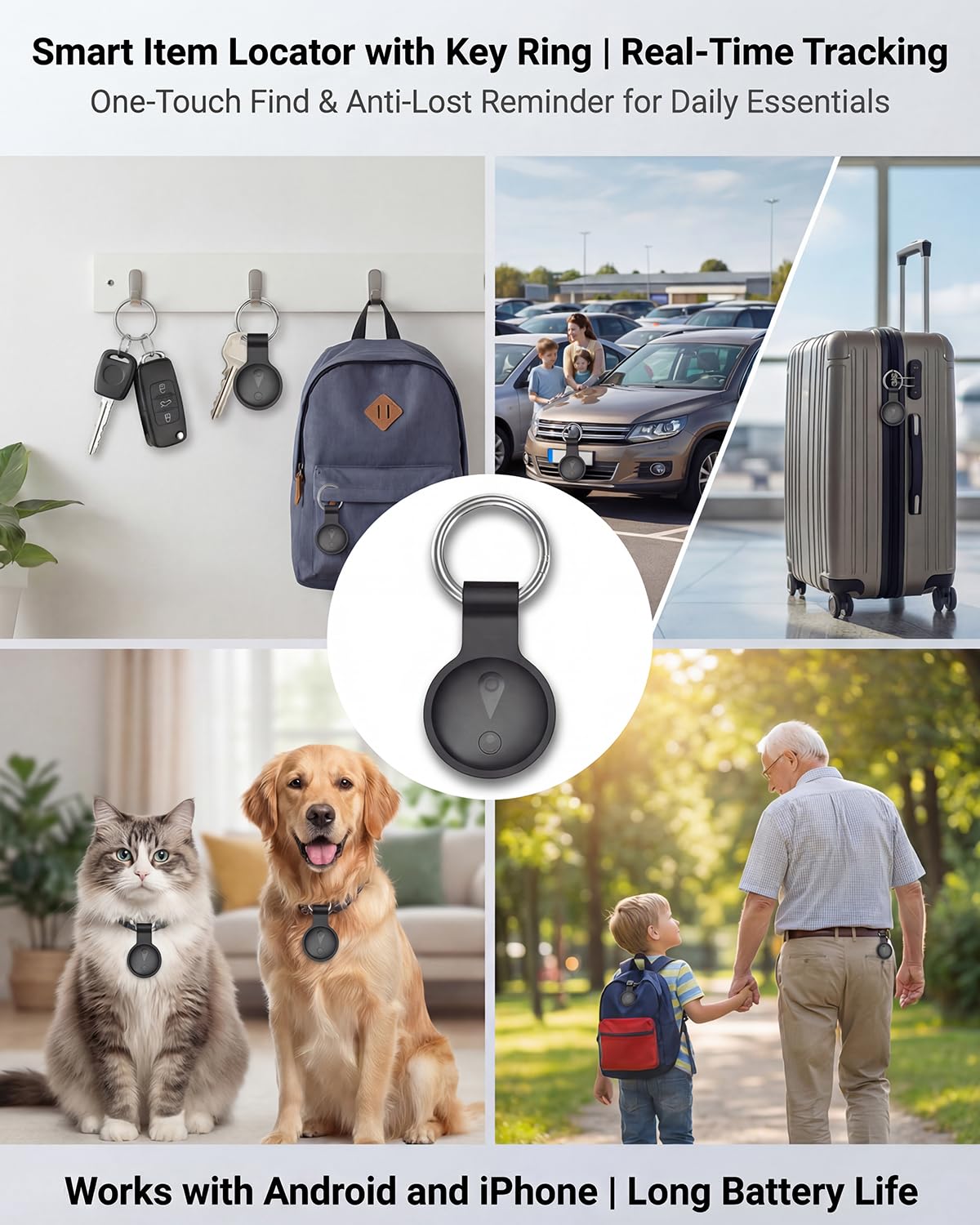 GPS Tracker for Vehicles, Real-Time Undetectable GPS Tracker for Car - No Monthly Fee & SIM Card for Hidden Magnetic GPS Locator for Android and iPhone, Ultra-Slim, IP68 Waterproof, Safe & Durable