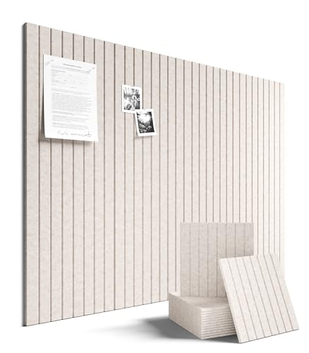 Fluxynara Felt Bulletin Board & Cork Board Alternative 48'' x 36'' | 12-Pack Felt Pin Boards, Vision Board with Adhesive Tabs for Home, Office, Classroom & Dorm, Oatmeal