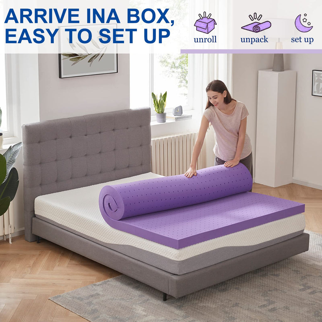 SINWEEK 2 Inch Gel Memory Foam Mattress Topper, Twin Size | Ventilated Soft Pressure Relieve Mattress Pad, Breathable Bed Topper, CertiPUR-US Certified