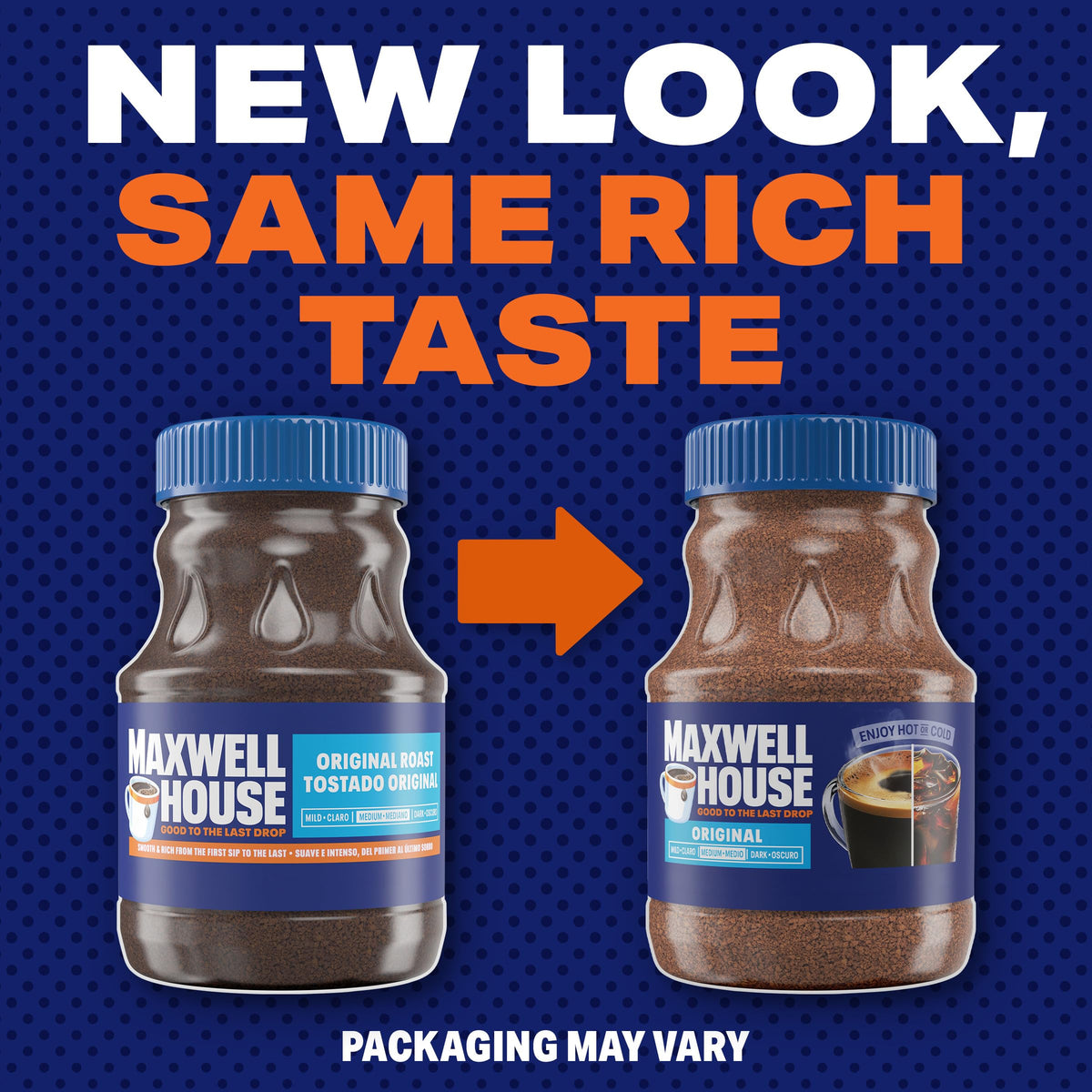 Maxwell House Instant Coffee, Original Roast, 8 oz Jar | Classic & Rich Instant Coffee, Smooth & Delicious, No Brewer Required, Roasted in the USA Since 1892, Certified Kosher