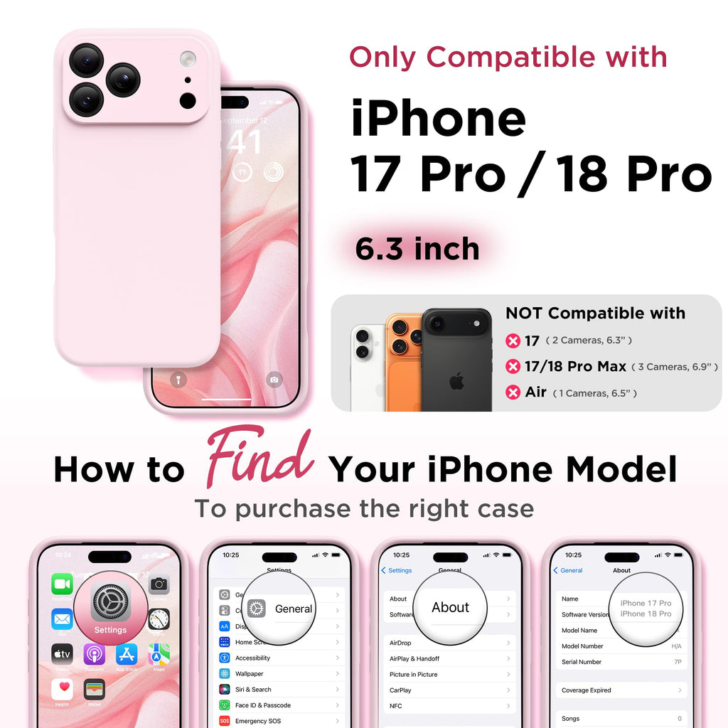 GolbinBox Magnetic for iPhone 18 Pro Case/17 Pro Case, Chalk Pink | Compatible with MagSafe, Camera Protection, Screen Protector, Silicone Shockproof Phone Case, Anti-Scratch Microfiber Lining