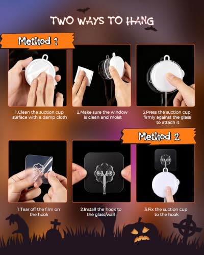 Minetom 3 Pack Halloween Windows Lights - Pumpkin, Ghost, Hat with Timer | Battery Operated Halloween Lights with Firm Suction Cup, Halloween Decorations for Windows, Doors, Balconies, Wardrobes