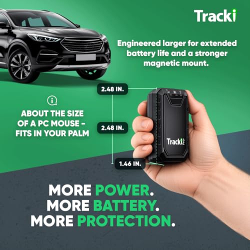 Tracki Pro GPS Tracker for Vehicles, 4G LTE, Long Battery Life | Magnetic, Assets & Car Real-Time Tracking, Subscription Required, Cancel Anytime, Hidden