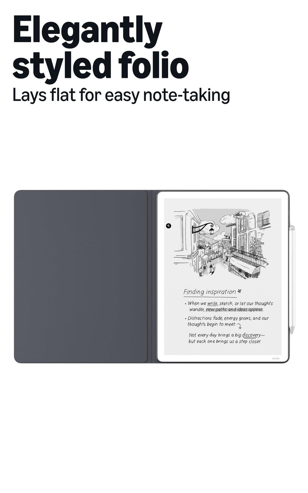 Amazon Kindle Scribe Executive Folio Cover with Magnetic Attach, Sleek Protective Case - Premium Leather