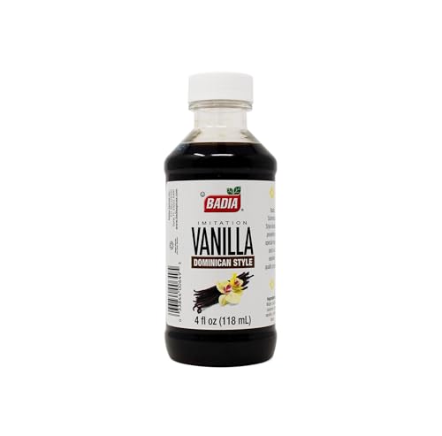 Badia Vanilla Extract Imitation Dominican Style, 4 oz – Rich Vanilla Flavor for Baking, Desserts & Beverages
