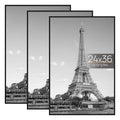 upsimples 24x36 Poster Frame, Easy Slide-In Assembly, Black, 3 Pack | Gallery Wall 24 x 36 Picture Frames Set for Family, Wedding, Christmas, Easy to Change Photos