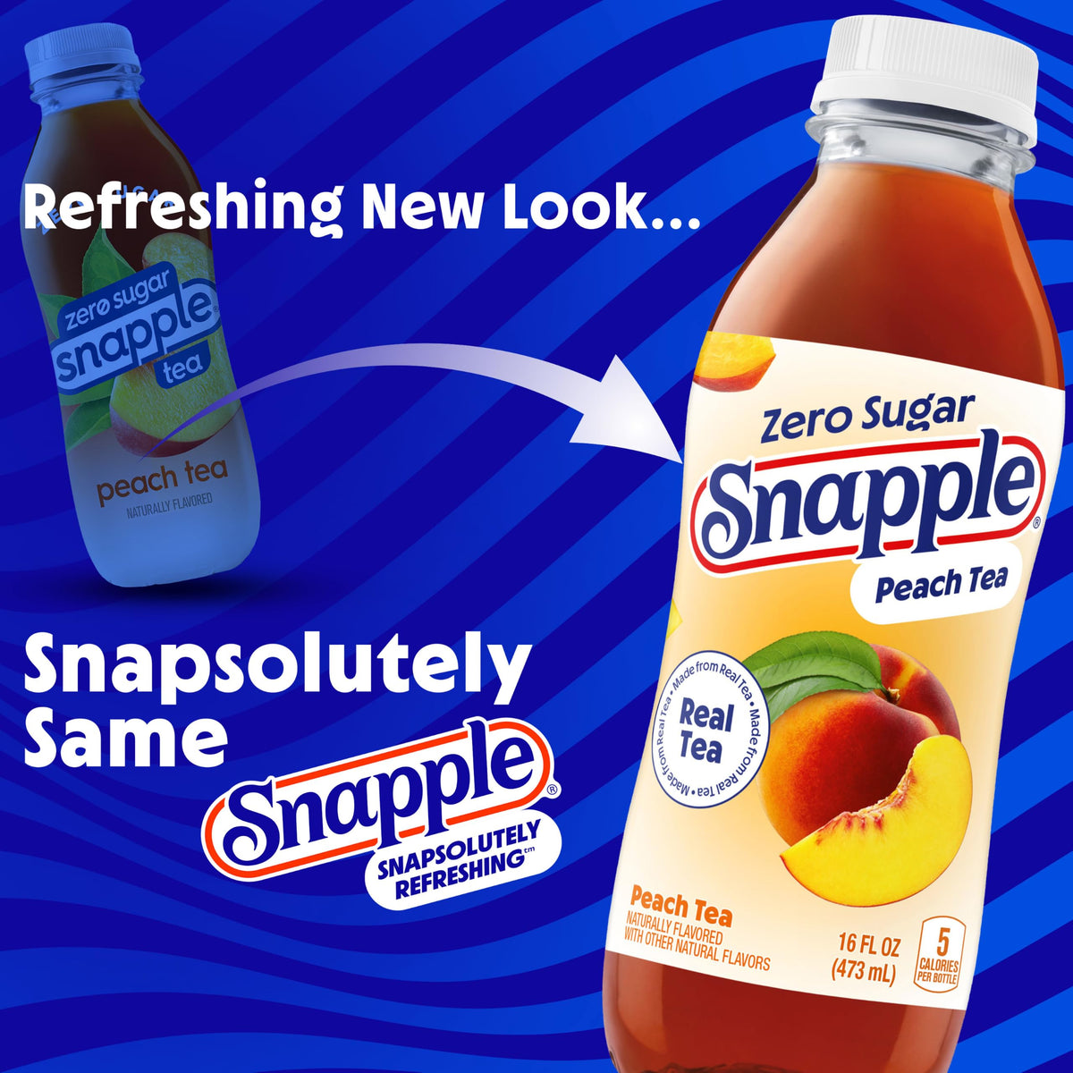 Snapple Zero Sugar Peach Tea, 16 fl oz recycled plastic bottle (Pack of 12)