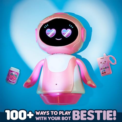 emotoBOT COR-A Interactive Robot Kids’ Toy Touch-and Sound-Responsive Robot | Holiday Stocking Stuffers, Gifts, Presents, Ages 6+, Pink, Movement, LED Face, 100+ Ways to Play