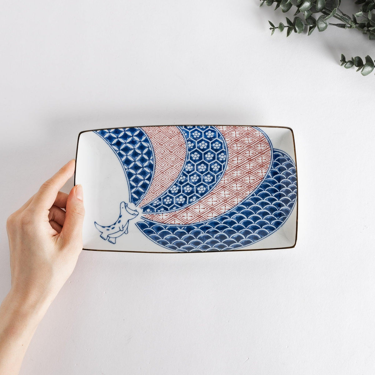 Edo Dinosaur Rectangular Dinner Plate