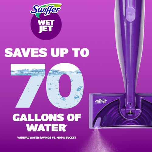Swiffer WetJet Multi-Purpose Floor Cleaner Solution with Febreze Refill, Hardwood Floor Cleaner, Lavender Scent, 1.25 Liter -42.2 Fl Oz (Pack of 2)