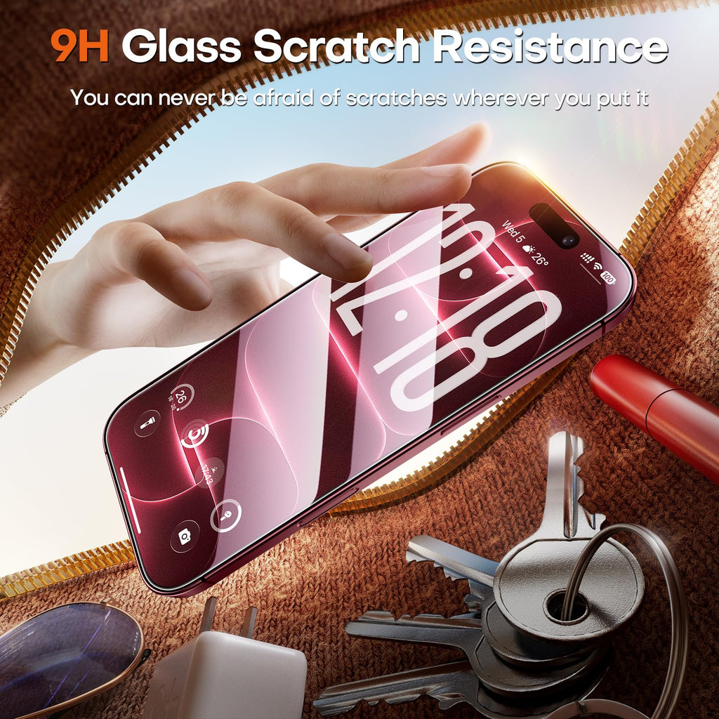 TOCOL for iPhone 18 Pro Screen Protector, Easy Installation | Bubble-Free, 9H+ Tempered Glass, 8FT Military Grade Shatterproof, Anti-Scratch, Case Friendly HD Clear 6.3" 2 Pack