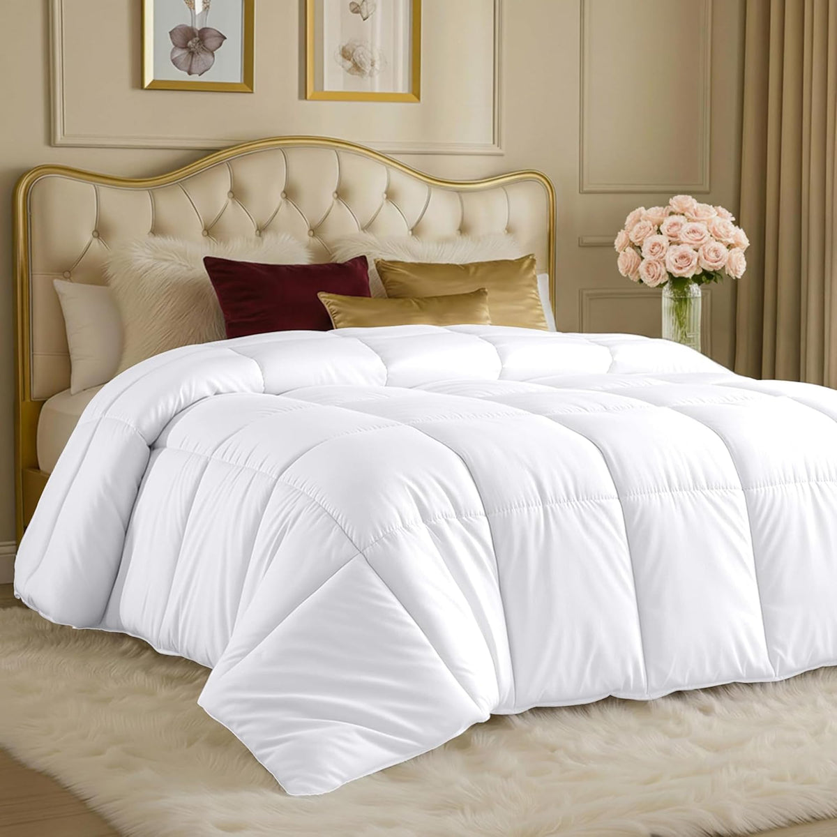 Utopia Bedding Duvet Insert, Comforters Queen Size 88 x 88 Inches, White | Cozy All Season Comforter for Kids, Boys, Girls, and Teens, Down Alternative Fill, Soft Microfiber Shell, Machine Washable
